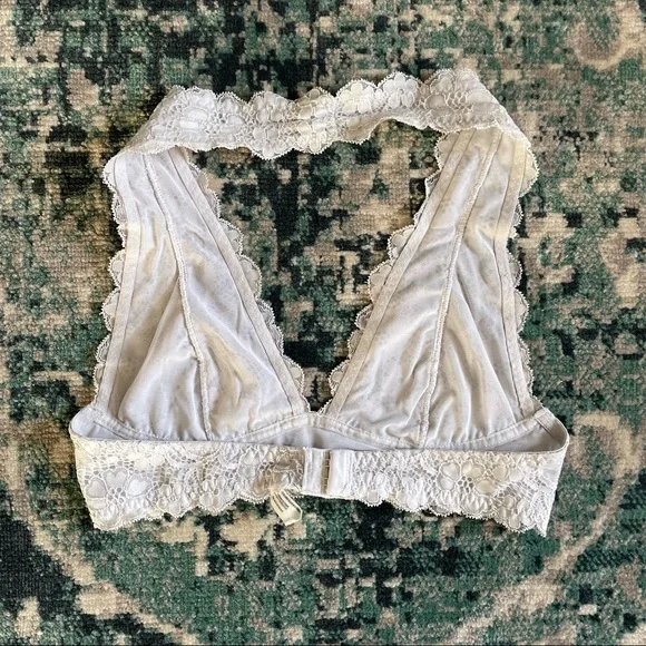 Intimately Free People Light Gray Floral Lace Halter Neck Bralette Size XS - Picture 3 of 10